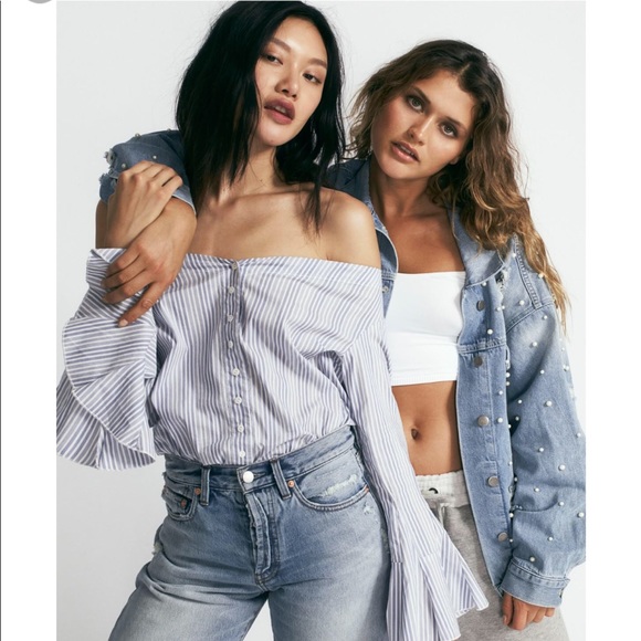 Free People Tops - Free People March To The Beat Off Shoulder Top